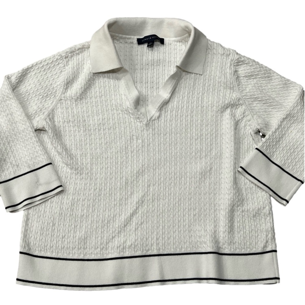 Tommy Hilfiger Jonny Collar Cable Sweater, White Size XXLP